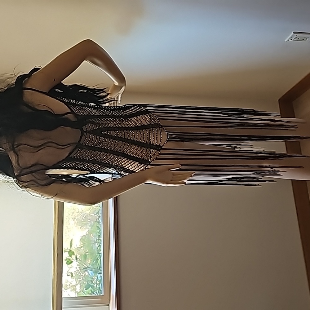 NWTS Bikini or sexy outfit overdress Rhinestone Fringe - Picture 4 of 4